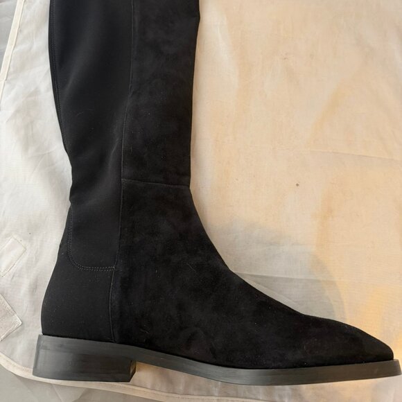 Stuart Weitzman 5050 Gisele Knee High Boot Black Suede & Stretch Women Size 11.5 - Picture 3 of 7